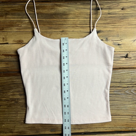 Pink solid rib knit cami - Picture 2 of 5